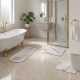 thumbnail image 2 of Evideco French Home Goods Elemental Marble Vein Beige, Gold Luxury and Glam Gold Polyester/PU/Rubber Bath Rugs, Set of 3, Non-Slip Backing (3 Count), 2 of 11