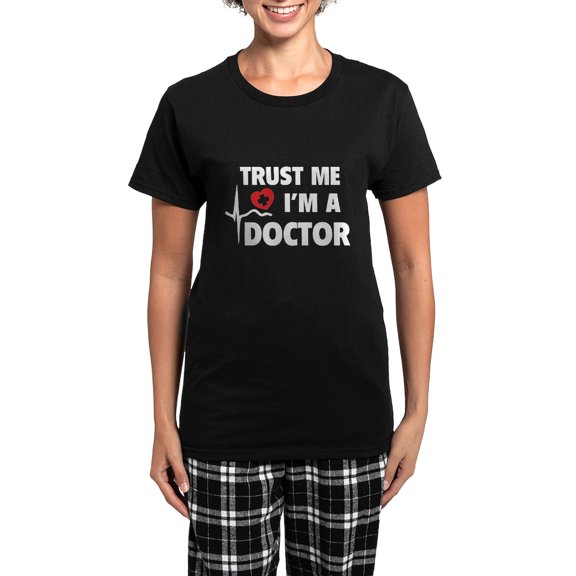 CafePress - Trust Me I'm A Doctor Women's Dark Pajamas - Women's Short Sleeve Print T-Shirt and Pants Dark Cotton Pajama Set