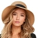 thumbnail image 1 of Sombrero de paja FURTALK para mujer, playa, sol, UV, UPF 80+, plegable, color caqui, 1 of 8
