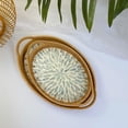 thumbnail image 5 of 1pcs Rattan Tea Tray Serving Tray Rectangular Woven Basket Tray Natural Wicker Decorative Serving Baskets for Organizing Tabletop Kitchen Counter,Rattan Tea Tray,Medium,White, 5 of 6