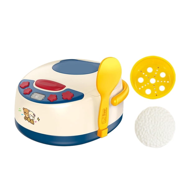 Juguetes de cocina para niños, juego de simulación, juguete de cocina con música y sonido, olla arrocera preescolar Blanco