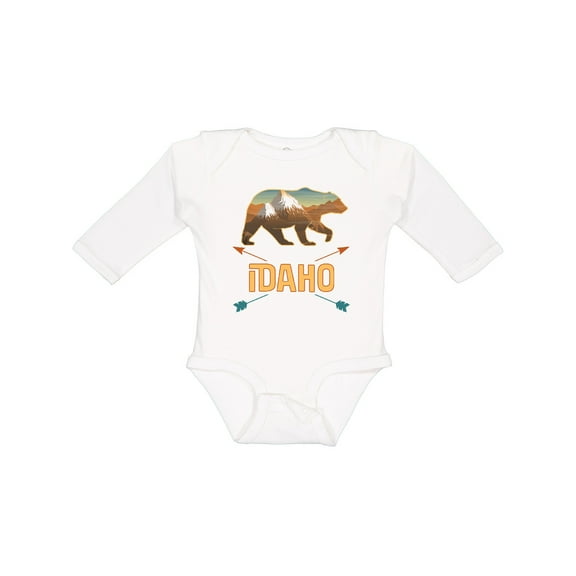 Inktastic Idaho Vacation Bear Silhouette Boys or Girls Long Sleeve Baby Bodysuit