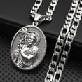 thumbnail image 4 of Saint Benedict Medal Pendant Necklace for Women Men 14K White Gold Chain Necklaces Amulet Jewelry San Benito, 4 of 6