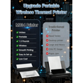 thumbnail image 2 of Phomemo Upgraded 300 dpi M834 Portable Printer - 8.5" x 11" & A4 Portable Inkless Printer, Wireless Bluetooth Thermal Travel Printer for Office School Home (Black), 2 of 8