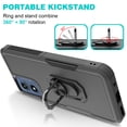 thumbnail image 2 of Rosebono Compatible With Moto G Play 2024 Case, Hybrid Metal Ring Magnetic Support Kickstand Protective Defender Armor Cover Case For Moto G Play 2024 (Black), 2 of 5