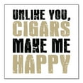 thumbnail image 1 of DistinctInk Custom Bumper Sticker - 6" x 6" Decorative Decal - White Background - Unlike You, Cigars Make Me Happy, 1 of 2