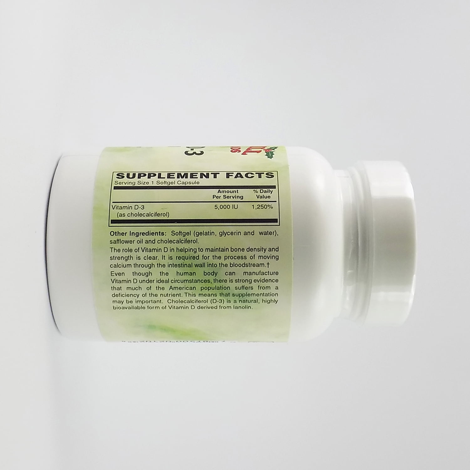 Holly Hill Health Foods, Vitamin D3 5000 IU, 250 Softgels