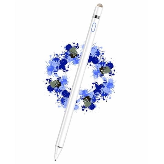 Stylus Pen for iPad and Touchscreens - Active Digital Fine Point Pencil with Dual Touch Function - Compatible with iPad Pro/Air/Mini,iPhone,Samsung,iOS,Android - White