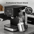 thumbnail image 7 of Auseo 20 Bar Espresso Machines, Espresso Coffee Maker with Milk Frother Steam Wand, Ground Coffee & Capsules, Black and Stainless Finish, Espresso/Cappuccino/Latte/Mocha for Home, 7 of 7