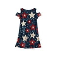 thumbnail image 3 of Abcomgle Summer Dress for Girls 14-16 Stars and Stripes Printed 4th Of July Dresses Casual A-Line Cold Shoulder Tank Dresses Cute Pleated Independence Day Skirt 7-8 Years, 3 of 4