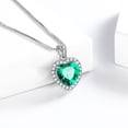 thumbnail image 5 of May Birthstone Necklace Women Green Heart Necklace Emerald Crystal CZ 925 Sterling Silver Pendant Jewelry Birthday Mother's Day Gift Juwaliy, 5 of 9
