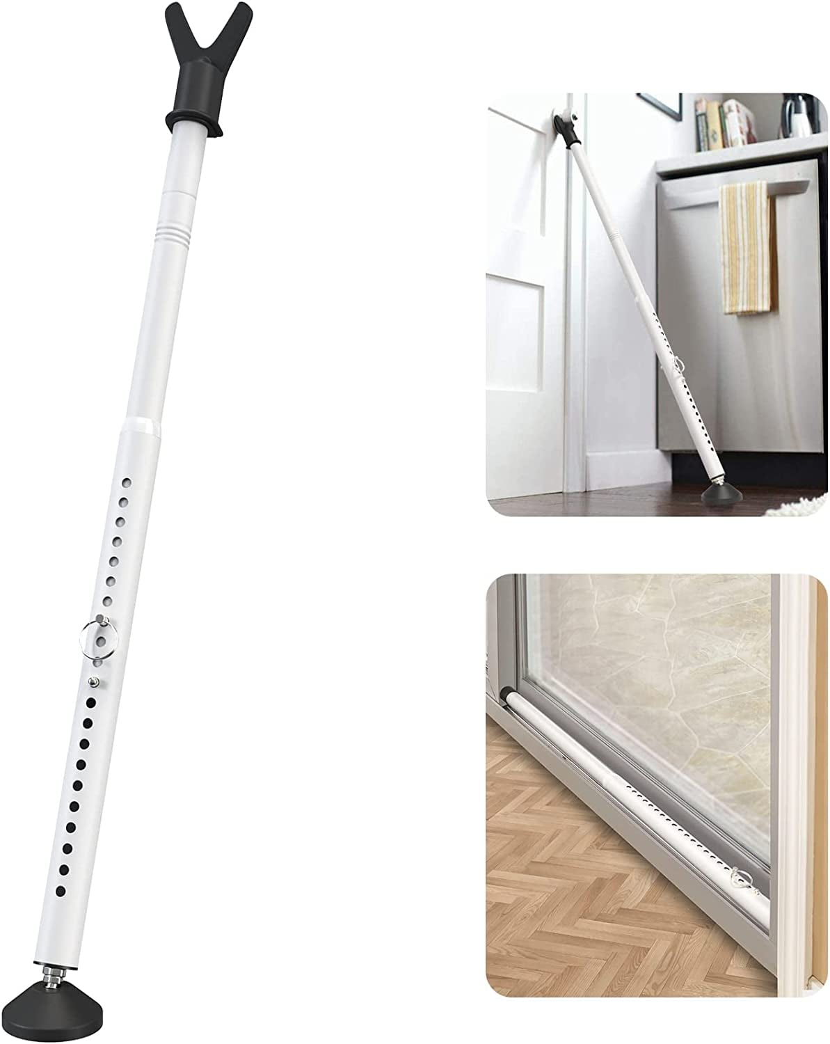 Ihomepark Patio Sliding Door Security Bar, White, Adjustable photo 1