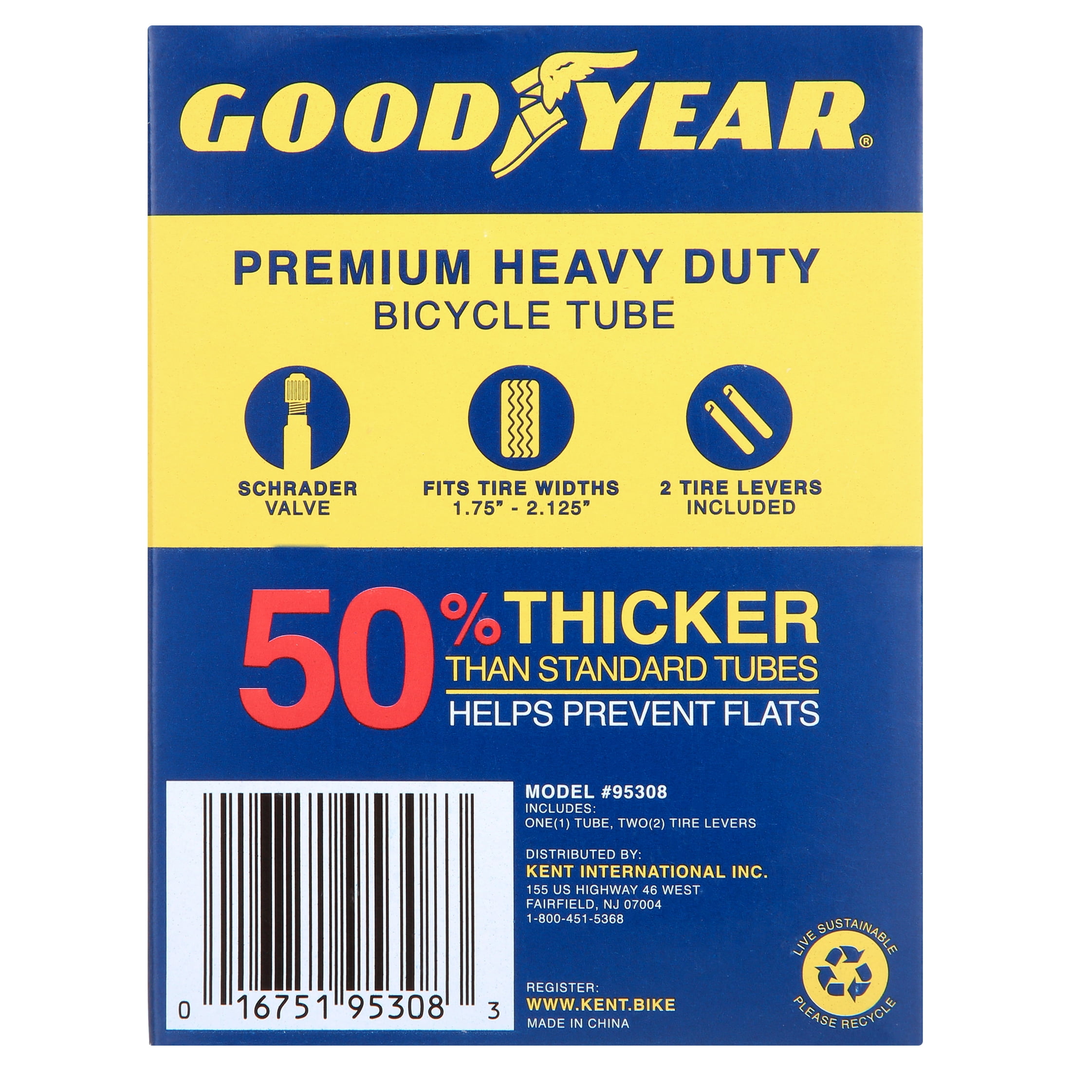 (4 pack) Goodyear 24" x 1.75-2.125" Heavy Duty Bike Tube, Standard Schrader Valve