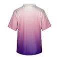 thumbnail image 5 of Domuza Men Scrub Top Tie-Dye Gradient Short Sleeve V Neck Caregiver Uniform Loose Fit Soft Comfy Medical Scrub Tops with 3 Pockets Pink 2XL, 5 of 5