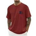 thumbnail image 1 of Tops para hombre, blusas y camisas de cuello redondo y manga corta para hombre, blusas casuales de cuello redondo con estampado de moda para hombre, blusas de cuello redondo y manga corta, camisas par, 1 of 5
