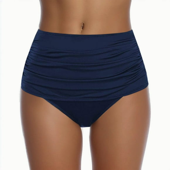 UANWENN Women's Swim High Ruched Bottom Swimsuit Waisted Bikini Briefs Swimwears Tankinis Set Long Swim Shorts for Women 3xl plus Size Swim Suit Swimsuit Tops for Women Large Bust Bathing Suit Tops