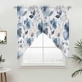 thumbnail image 5 of Blue Spring Floral Kitchen Window Curtains, Swag Curtains Valance for Bedroom Living Room Bathroom, Watercolor Summer Flowers Abstract Rod Pocket Window Curtain Block Drapes 2 Panels 36"x45", 5 of 9
