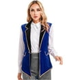 thumbnail image 5 of Aislor Women Circus Ringmaster Costumes Rave Festival Lion Tamer Cosplay Vest Swallow-Tailed Blazer Jacket Blue S, 5 of 7