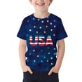 thumbnail image 2 of ITSAME Independence Day T-Shirt for Boys, Crewneck USA Print Short Sleeve Summer Fashion Casual Patriotic Tee Multicolor Size 7-8T, 2 of 5