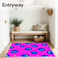 thumbnail image 3 of ODIKA 6'x9' Machine Washable Non-Slip Area Rug, Interstellar Doodle with Shooting Stars and Cartoon Asteroids High Traffic Rug with Pad, Pink, 576244, 3 of 8