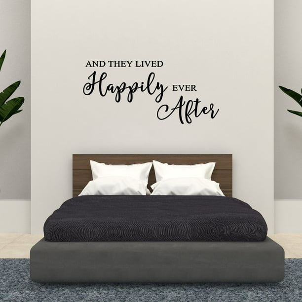 Wall Decal Quote And They Lived Happily Ever After Home Sticker Decor C129 L Walmart Com Walmart Com