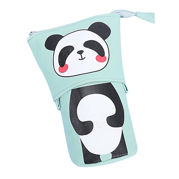 Bolsa telescópica Ozmmyan para bolígrafos, pequeña bolsa de papelería, plegable y retráctil, de gran capacidad, suministros de papelería para estudiantes, selección verde, para que los niños estudien