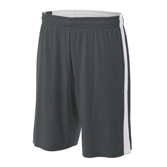 A4 Reversible Moisture Management 10" Short For Men in Graphite/White | N5284