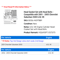 thumbnail image 2 of Head Gasket Set with Head Bolts - Compatible with 2001 - 2003 Chevy Suburban 2500 6.0L V8 2002, 2 of 2