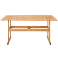 thumbnail image 3 of Lounge Dining Table, Rectangular, Wood, Brown Natural, Modern Contemporary Urban Design, Outdoor Patio Balcony Cafe Bistro Garden Furniture Hotel Hospitality, 3 of 5
