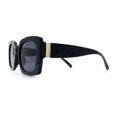 thumbnail image 6 of Womens Mod Chic Designer Fashion Thick Plastic Rectangle Butterfly Sunglasses All Black, 6 of 8
