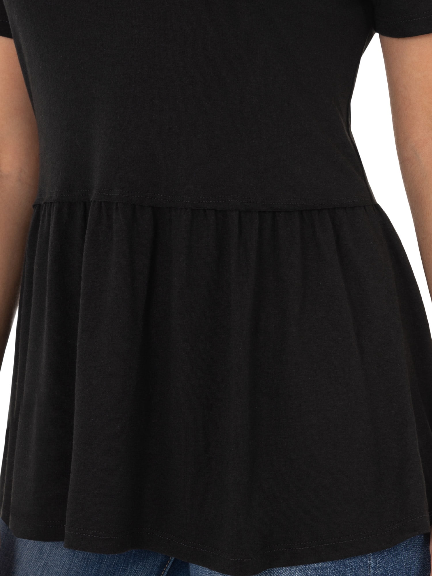 Wright's Womens Short Sleeve Peplum Waist Top