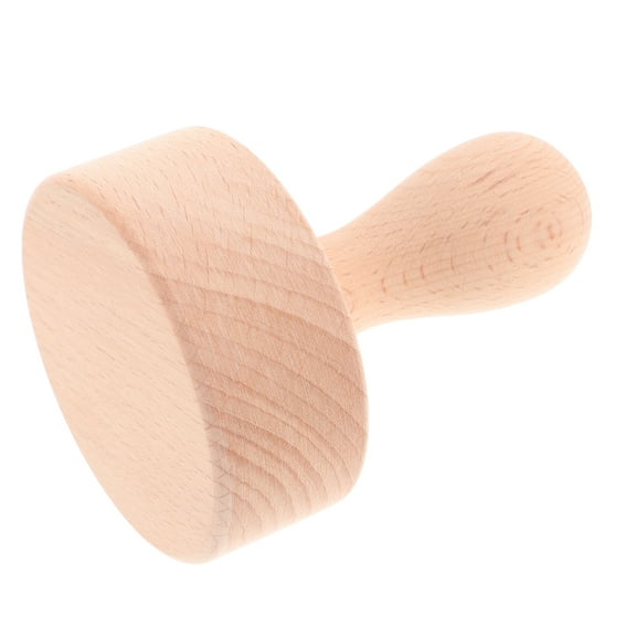 Portable Wooden Tart Tamper with Press Rod for Home Use Solid Wood Construction Light Brown