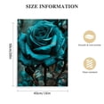 thumbnail image 2 of PIKWEEK Teal Rose Turquoise Blue Flower Contemporary Black and White Pictures for Butterfly Poster Painting Canvas Wall Art Living Room Bedroom Decor Modern  Painting  12*16in/16*20in 16x20 in, 2 of 5