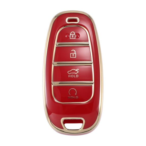 Unique Bargains TPU 4 Button Keyless Entry Remote Cover Key Fob Cover Fit for Hyundai Tucson Red