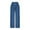Blue, variant on MuZeFu Wide Leg Jeans for Women Trendy Wide Leg Denim Pants For Women Smocked High Waisted Loose Flowy Pants Casual Summer Trousers With Pockets
