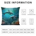 thumbnail image 5 of Shiartex Ocean Underwater Dolphin Throw Pillow Covers deep Ocean Animals Tropical Fish Coastal Theme Blue  Living Room Decor Bedroom Dorm Cushion Pillowcases  White, 5 of 5