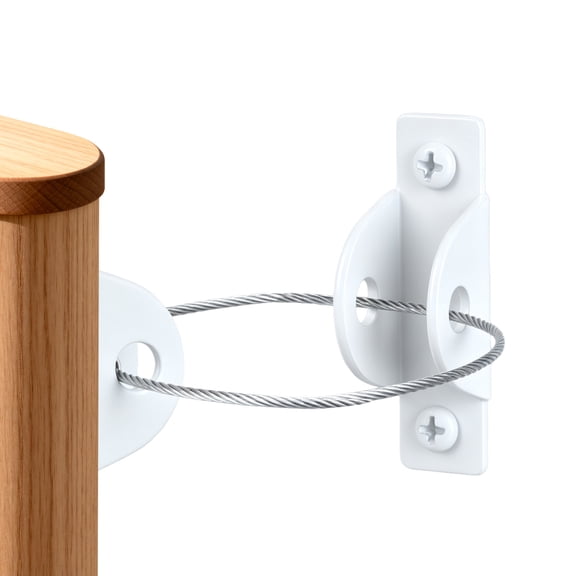 WellMade Furniture Anti-Tip Kit White 6 set, Heavy Duty Steel Wall Straps for Cabinets and Bookshelves