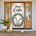 thumbnail image 5 of Pastel Color Easter Banner Floral Wreath Design Rabbit Backdrop Rabbit Pattern Spring Themed Easter Background for Easter Party Spring Celebration Indoor Decoration, 5 of 9
