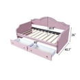 thumbnail image 5 of Euroco Upholstered Twin Size Daybed with LED Light and 2 Drawers, Pink, 5 of 10