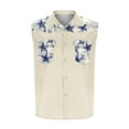 thumbnail image 5 of Taqqpue Mens Tank Tops Casual Graphic Button Down Sleeveless Shirts Vests Summer Loose Fit Workout Beach Vacation Tee Shirts with Pockets, 5 of 5