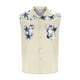 thumbnail image 3 of Camisas de Cuello para Hombres, Moda Casual Día de la Independencia Imprimir Turndown Bolsillos sin Mangas Tanque Deportivo, 3 of 5