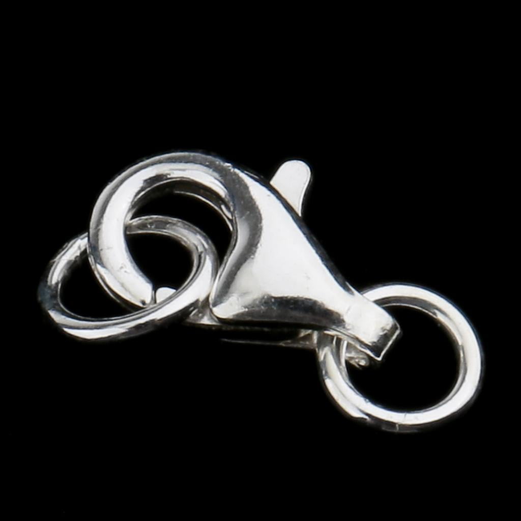 Milageto 3x 1 Piece Double Circle 925 Silver Lobster Clasp Closure Ring Jewelry Findings Crafts - Sliver, 11mm