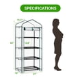 thumbnail image 3 of Mini Greenhouse 4 Tier, Portable Garden Greenhouse with PE Cover & Zipper Door, 27x19x62in White, 3 of 9