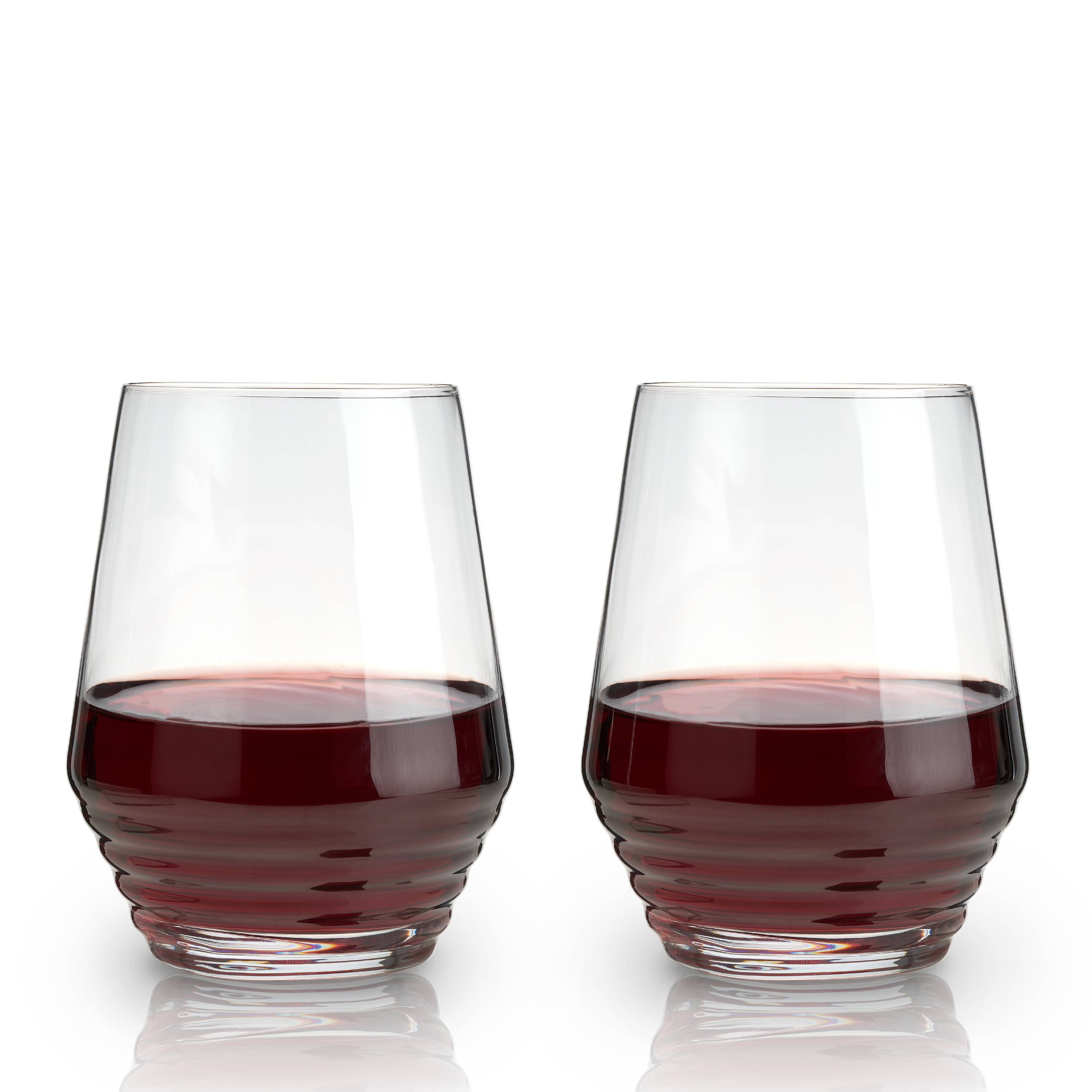 clear stemless wine glasses