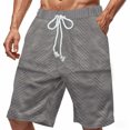 thumbnail image 4 of Sentmoon Mens Gym Shorts High Waist Loose 2025 Summer Golf Shorts Drawstring Solid Color Knitted Quick Dry Bathing Suit with Pockets Trendy for Sports Running Gray M, 4 of 8