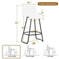 thumbnail image 5 of Apeaka Low Back Counter Height Bar Stool, White (Set of 4), 5 of 5