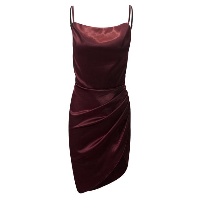 Women Sexy Slim Cross Solid Color Split Hip Tight-Fitting Slim Dress