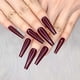 thumbnail image 1 of 24pcs Wine Red Pure Color Ballerina Long Coffin Glossy Fake Nails Press on Nail False Tips Manicure for Women and Girls, 1 of 4