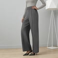 thumbnail image 2 of njoytime Work Pants Women Dress High Waisted Stretchy Straight Leg Wide Leg Trousers Business Casual Plus Size Pants, 2 of 8