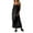 Black, variant on Women's Ruched Cami Maxi Dress with Pockets Full Length Plus Size Polyester % fabric for Everyday Comfort and Style